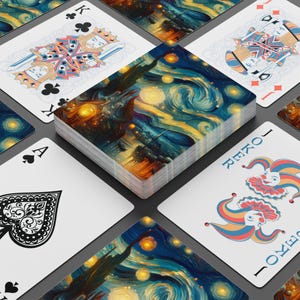 Naipes de póker artísticos: regalo único para jugadores, imprescindibles para una noche de póker, estilo vintage, regalos de juegos de mesa, barajas coleccionables