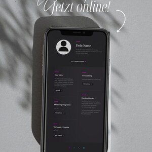 Szablon strony internetowej dla trenerów – ciemny | Szablon Carrd + instrukcje (DE)