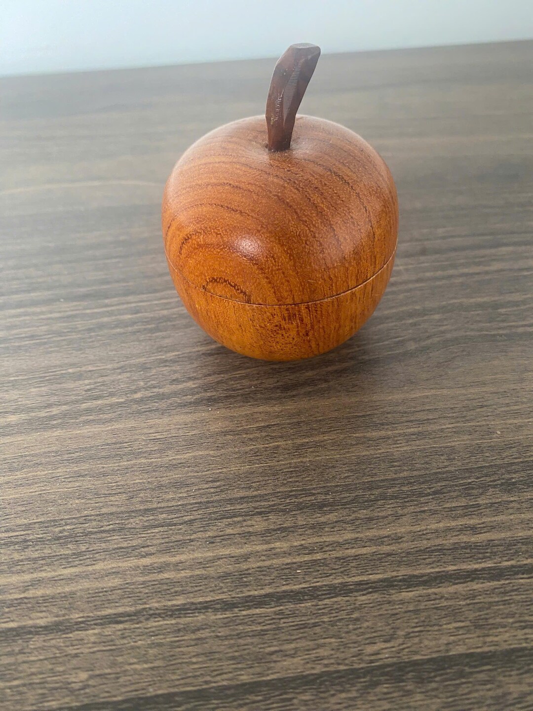 Handmade Apple-shaped Wood Ring Box Decorative Box for Storing Small ...