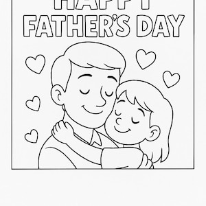 Kids Fathers Day Colouring book - 6 pages