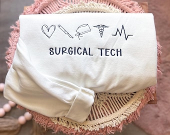 Surgical Life Embroidered Sweatshirt, OR Scrub Tech Crewneck