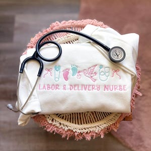 Labor and Delivery Embroidered Nurse Sweatshirt, L&D Nurse Crewneck, Cute Nurse Gift, Maternity Ward Apparel, Nursing School Grad Gift, baby