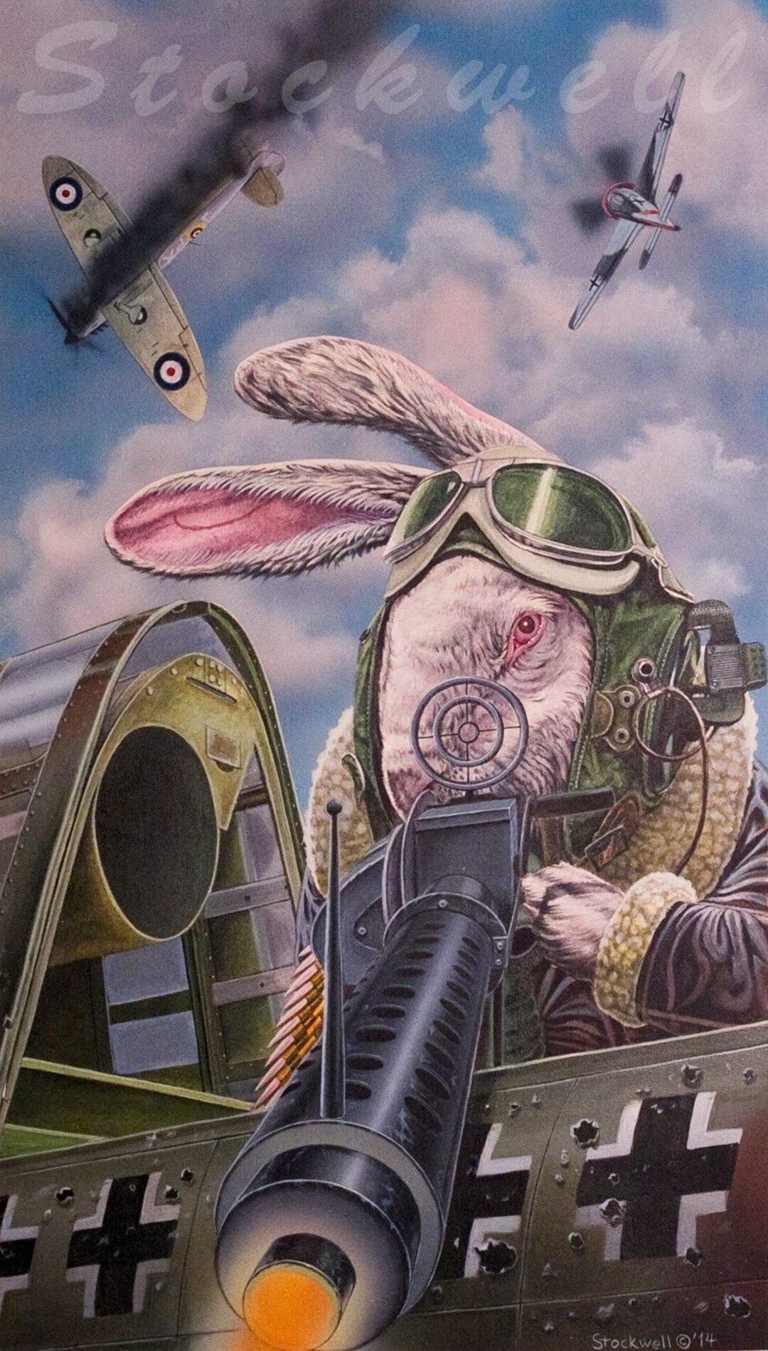 Bunny Gunner Print: WWII Aviation Rabbit Art, 11x14 Giclee - Etsy