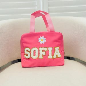 Sac à lunch fait main personnalisé, retour à l'école, sac de boîte à lunch pour enfant, sac à lunch avec nom personnalisé, cadeau pour filles, retour à l'école