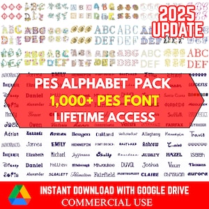 Brother Embroidery Fonts and Alphabets Bundle +1000 fonts Embroidery Machine PES Fonts set Embroidery Alphabet and Letters Embroidery Script