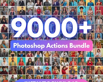 Photoshop Actions Bundle | 9.000+ Premium Adobe Photoshop Effekte & Filter | Grafikdesign-Toolkit | Sofort Download