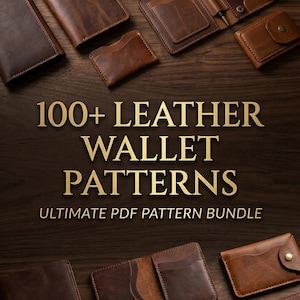 100+ Leather Wallet Pattern Bundle, DIY Card Holder Template, Mens Bifold Wallet PDF,