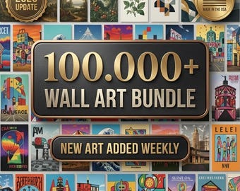 100K+ Mega Wand-Kunst-Bundle, Premium-Digitaldrucke, druckbare Galerie-Set, wöchentlich aktualisiertes Poster