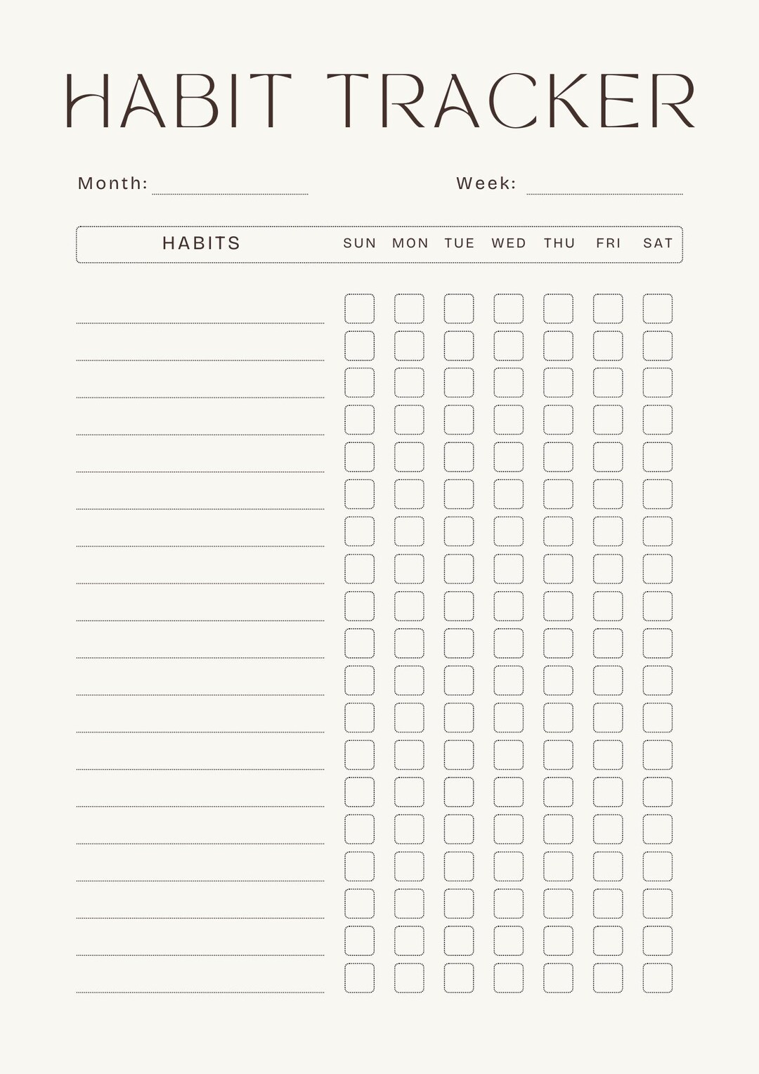Minimalist Habit Tracker Printable | Daily Weekly Routine Planner (A4 ...