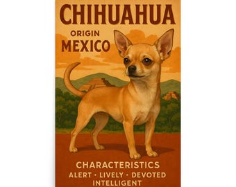 Chihuahua Wall Art Poster - Chihuahua Dog Poster - Gift For Dog Owners - Dog Breed - Dog Decor - Pet Poster - Pet Wall Art - Dog Wall Decor