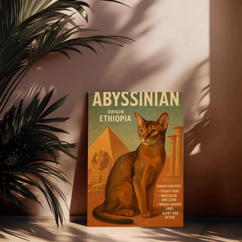 Abyssinian Cat Poster - Cat Poster - Abyssinian Cat - Cat Wall Art ...