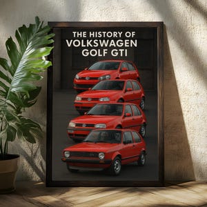 Different Generations of The Volkswagen Golf GTI Poster