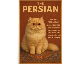 The Persian Cat Poster - Persian Cat Poster - Cat Poster - Persian Cat Art - Cat Wall Art - Cat Decor - Cat Lover - Gift For Cat Owners -