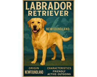 Labrador Retriever Wall Art Poster - Retriever Dog - Labrador Poster - Dog Poster - Dog Art - Retriever Poster - Pet Poster - Dog Lover Gift
