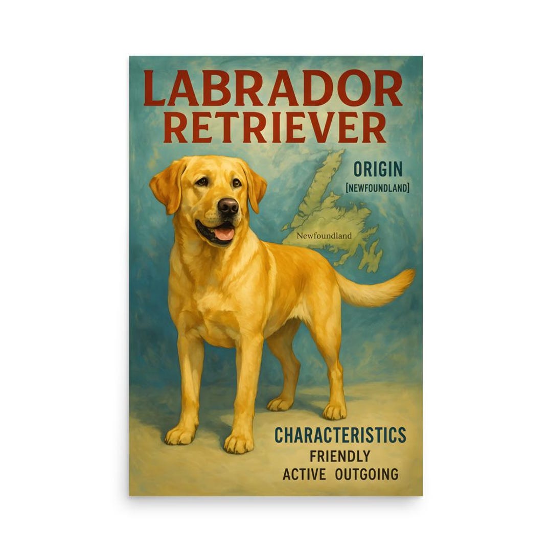 Labrador Retriever Dog Wall Art Poster - Dog Breed - Dog Poster - Dog ...