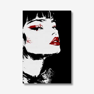 Entschuldigende expressionistische Zeichnung: Feminine, sinnliche Illustrations-Wand-Kunst-Dekor - minimalistische zweifarbige A-Pose