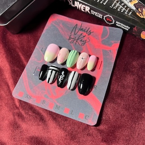 Mitsuri and Obanai press on nails