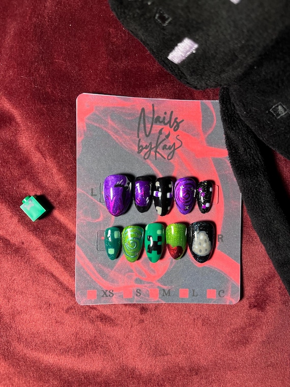Minecraft Press on Nails - Etsy