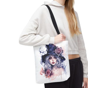 Witchy Vibes Tote Bag: Polyester Reusable Shopping Bag