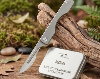 Keychain Precision Key Folding Knife – Titanium Utility Tool Magnetic Stocking Stuffer by KOVA