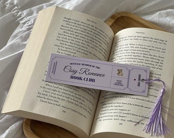Cosy Romance Book Club Ticket Bookmark with Tassel