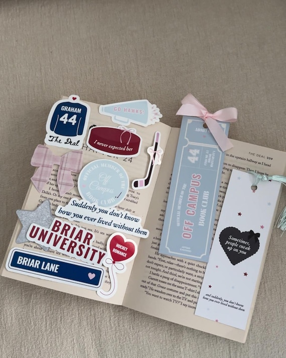 Off Campus BookTok Sticker & Bookmark Pack | Ice Hockey Romance, Kindle Decals, Bookmarks | The Deal, Graham
