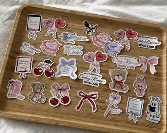 BookTok Stickers: Pink Book Lover Waterproof Vinyl Decals Stickers