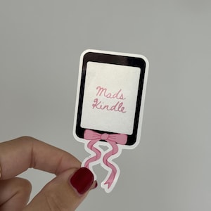 Custom Kindle Sticker: Pink Book Lover Waterproof Vinyl Sticker
