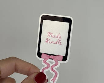 Custom Kindle Sticker: Pink Book Lover Waterproof Vinyl Sticker