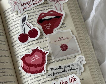 Morally Grey Book Stickers | Dark Romance Reader, Waterproof Vinyl (8-Pack)