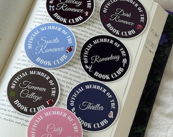 Book Club Genre Stickers: Waterproof Vinyl Sticker for Readers