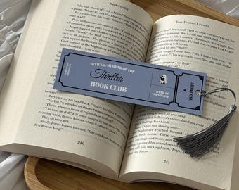 Marcapáginas con borla para club de lectura de thrillers