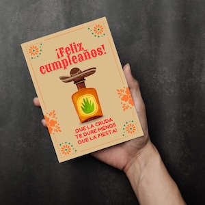 Modelo de cartão de aniversário mexicano | Cartão de feliz aniversario engraçado | Feliz Cumpleanos Tarjeta Digital Plantilla