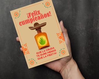 Mexikanischer Geburtstag Kartenvorlage | Alles Gute zum Geburtstag Karte Lustig | Feliz Cupleanos Tarjeta Digitale Pflanze