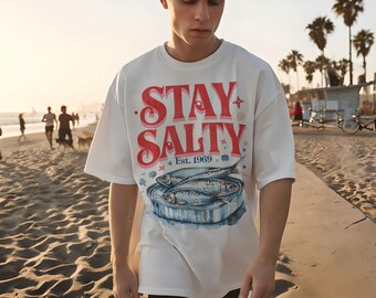 Sardines Stay Salty Oversized T-Shirt: Comfort Colors Vintage Tee