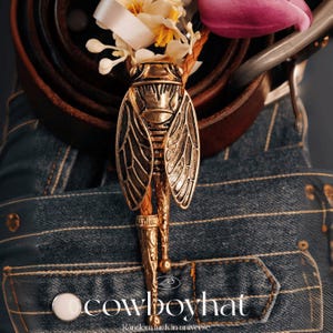 Vintage Cicada Bolo Tie Western Brass Insect Pendant Bola Tie Western Vintage Cowboy Necktie for Men Southwestern Men&#39;s Accessory for Groom
