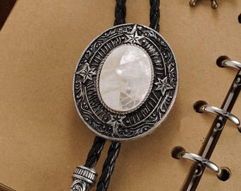 Sterling Silver Southwestern Bolo Tie | Etched Round Design | Men's .925 Silver Tie | Silver Twist