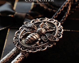 Cravatta Bolo in argento rosa: collana in cordino di pelle da cowgirl western - Italia