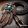 Eagle turquoise bolo tie Leather cowboy necktie wedding bolo tie gifts for him Western retro Leather cord bolo tie for husband gift for men