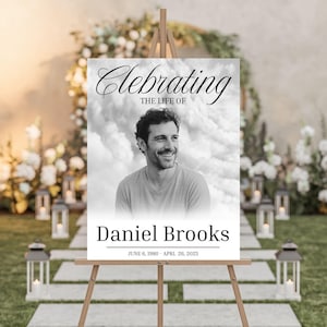 Editable Funeral Welcome Sign | Canva Memorial Poster | Celebration of Life Template | In Loving Memory Funeral Sign