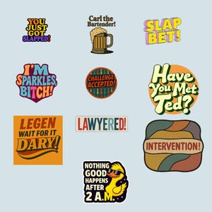 Legendary HIMYM Sticker Pack – 10 Iconic Quotes & Moments from How I Met Your Mother