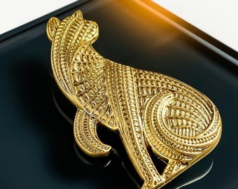 Golden Panther Brooch – 18k Gold-Plated Panther Pin