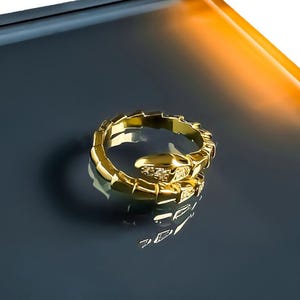 Golden Serpent Ring – 18k Gold-Plated Minimal Luxury Snake Statement Ring