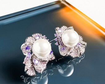 Pearl Earrings – Platinum Plated Crystal Jewelry