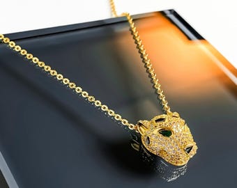 Panther Pendant Necklace – Gold and Platinum-Plated Panther Necklace