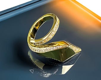 Golden Serpent Ring – Gold-Plated Coiled Snake Statement Ring