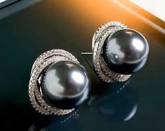 Minimalist Pearl Earrings – Platinum-Plated Jewelry