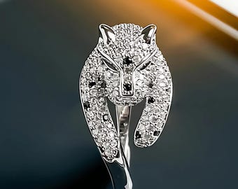 Panther Ring – Platinum-Plated Panther Statement Ring