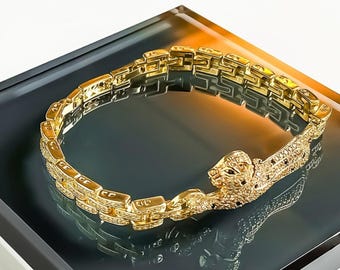 Panther Bracelet – 18k Gold-Plated Panther Bangle