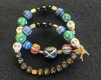 Pulseras de la amistad inspiradas en el Capitán Jack Sparrow (juego de 2)